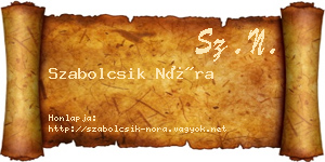 Szabolcsik Nóra névjegykártya