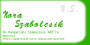 nora szabolcsik business card